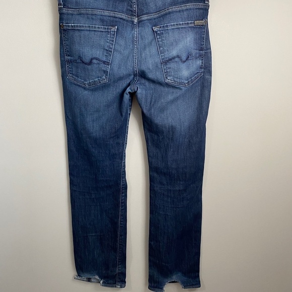 7 For All Mankind Men's Medium Wash Denim Distressed Knee Jeans‎ Size 33 - Picture 5 of 14